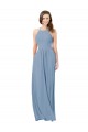 Chiffon A-Line Long Sleeveless Keyhole Back Bridesmaid Gowns Barrie