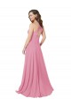 Soft Chiffon A-Line Long Sleeveless Keyhole Back Prom Dress / Bridesmaid Dress Barrie