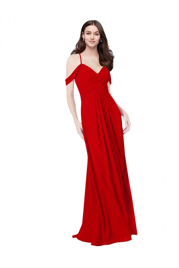 Soft Chiffon A-Line Sleeveless Dark Red Bridesmaid Dress Barrie
