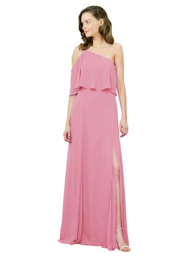 Soft Chiffon A-Line Long Sleeveless Bridal Party Dress Barrie