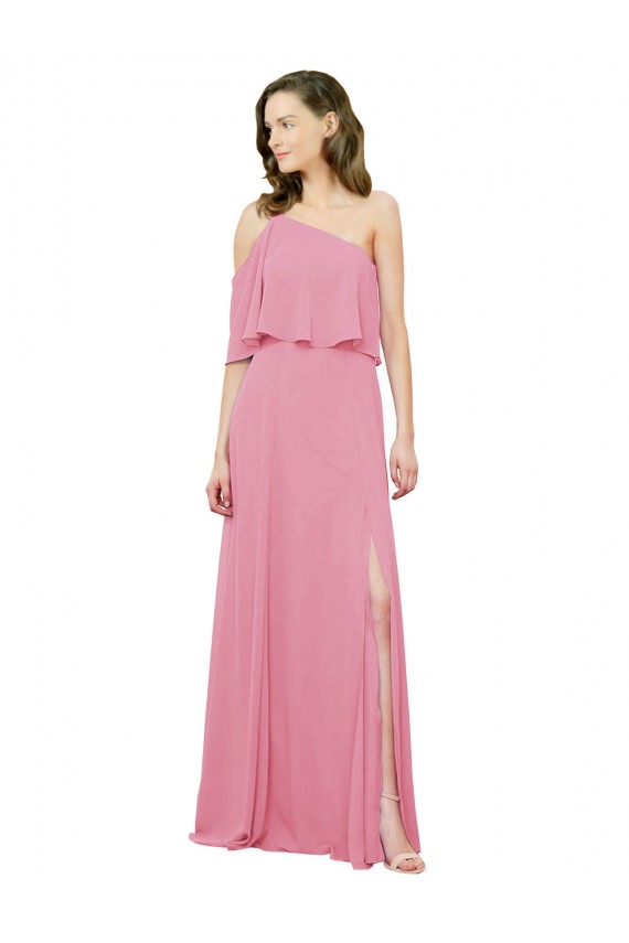 Soft Chiffon A-Line Long Sleeveless Bridal Party Dress Barrie