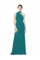 Soft Chiffon A-Line Long Sleeveless Hunter Bridesmaid Dress Barrie