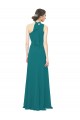 Soft Chiffon A-Line Long Sleeveless Hunter Bridesmaid Dress Barrie