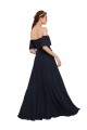 Soft Chiffon A-Line Long Sleeveless Dark Navy Prom Dresses Barrie