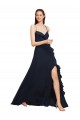 Soft Chiffon A-Line Long Sleeveless Criss Cross Open Back Bridesmaid Dresses Barrie