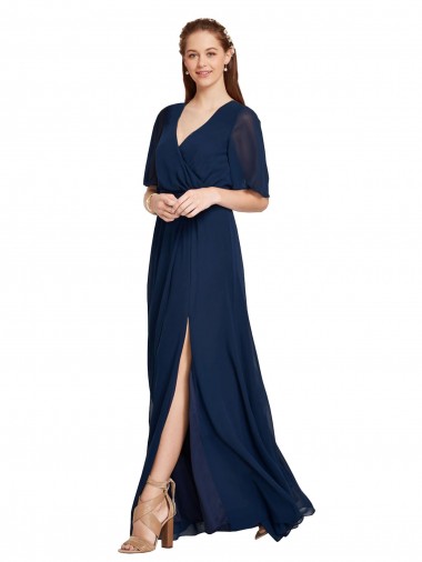 Soft Chiffon A-Line Long Flutter Sleeves Bridesmaid Dress / Formal Dress Barrie