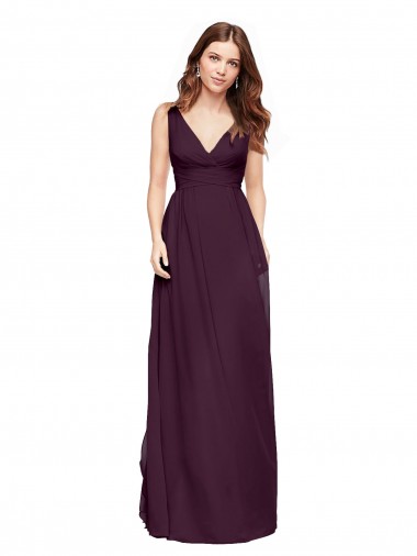 Chiffon A-Line Long Sleeveless Grape Bridesmaid Dress / Evening Gowns Barrie