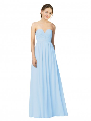Soft Chiffon A-Line Long Sleeveless Light Sky Blue Formal Dress / Bridesmaid Dress Barrie