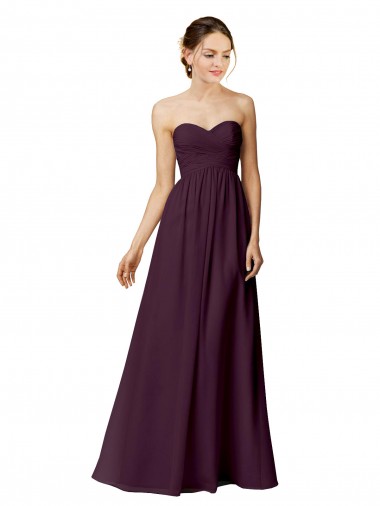 Chiffon A-Line Long Sleeveless Grape Bridesmaid Dress / Evening Dress Barrie
