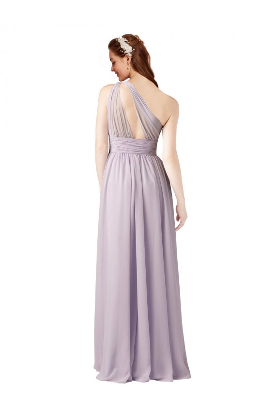 Chiffon A-Line Long Floor Length Sleeveless Bridesmaid Dress Barrie