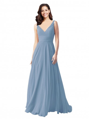 Chiffon A-Line Long Sleeveless Wedding Party Dress Barrie