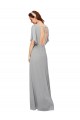 Chiffon A-Line Long Flutter Sleeves Open Back Bridesmaid Dress / Evening Gowns Barrie