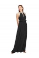 Soft Chiffon Sheath Long Sleeveless Keyhole Back Black Bridesmaid Dresses Barrie