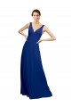 Chiffon A-Line Long Floor Length Sleeveless Low Back Bridesmaid Dress Barrie