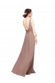 Chiffon A-Line Long Floor Length Sleeveless Low Back Bridesmaid Dress Barrie