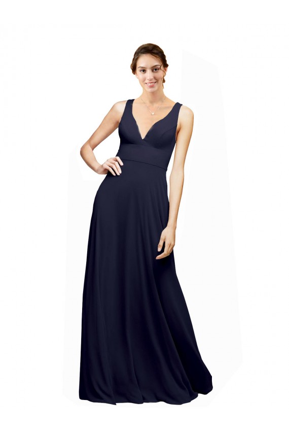 Chiffon A-Line Long Sleeveless Open Back Wedding Guest Dress Barrie