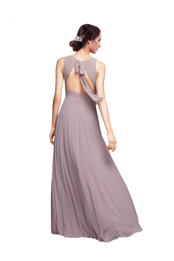 Chiffon A-Line Long Sleeveless Open Back Wedding Guest Dress Barrie
