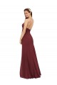 Soft Chiffon Sheath Long Sleeveless Open Back Formal Dress / Bridesmaid Dress Barrie