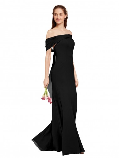 Soft Chiffon Mermaid Long Sleeveless Black Prom Dresses Barrie