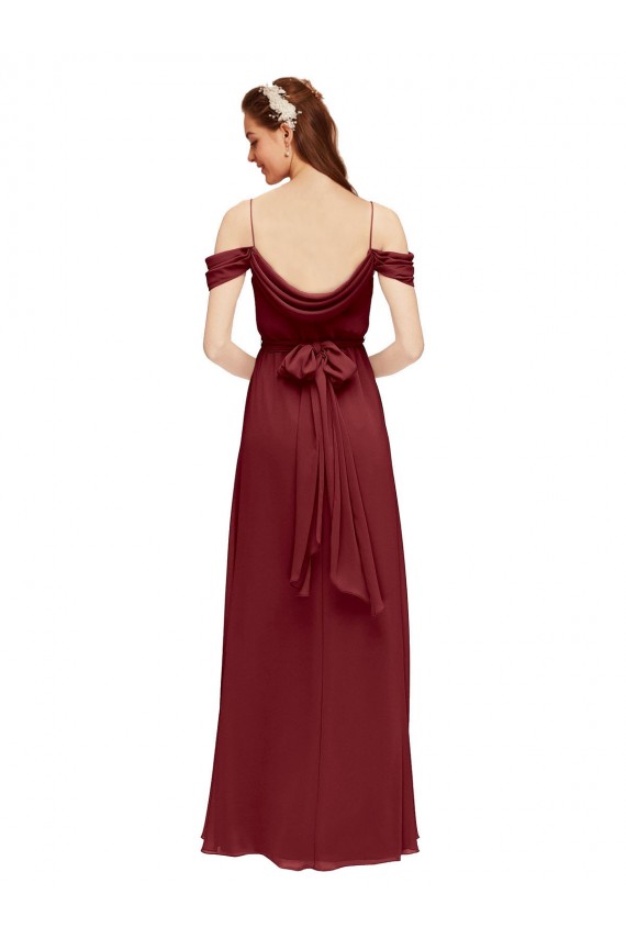 Soft Chiffon Sheath Sheath Sleeveless Burgundy Formal Dress / Bridesmaid Dress Barrie