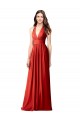 Soft Chiffon A-Line Long Sleeveless Open Back Bridesmaid Dress / Formal Dress Barrie