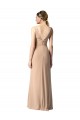 Soft Chiffon Sheath Long Sleeveless V-Back Bridesmaid Dress Barrie