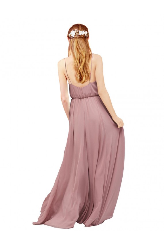 Chiffon A-Line Long Sleeveless Royal Blue Bridesmaid Dress / Evening Dress Barrie