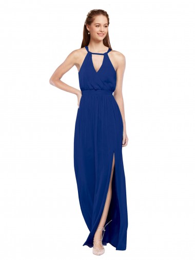 Soft Chiffon A-Line Long Sleeveless High Neck Bridesmaid Dresses Barrie