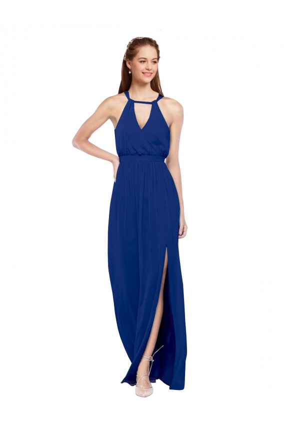 Soft Chiffon A-Line Long Sleeveless High Neck Bridesmaid Dresses Barrie