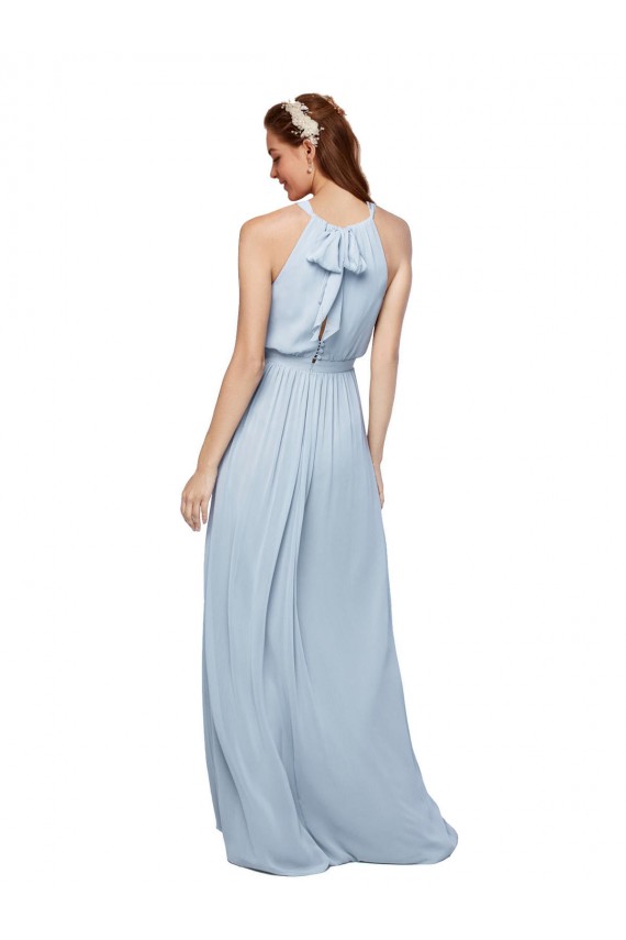 Soft Chiffon A-Line Long Sleeveless High Neck Bridesmaid Dresses Barrie