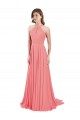 Chiffon A-Line Long Sleeveless Criss Cross Back Bridesmaid Dress / Evening Dress Barrie