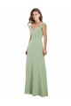 Soft Chiffon A-Line Long Cap Sleeves Low Back Bridesmaid Dress / Formal Dress Barrie