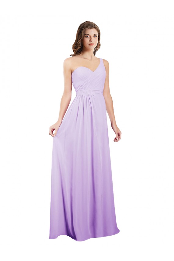 Chiffon A-Line Long Sleeveless Lilac Bridesmaid Dress / Evening Dress Barrie