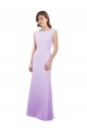 Soft Chiffon Column Long Cap Sleeves Open Back Bridesmaid Dress Barrie