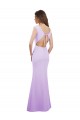 Soft Chiffon Column Long Cap Sleeves Open Back Bridesmaid Dress Barrie