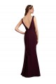 Soft Chiffon Mermaid Long Sleeveless Low Back Burgundy Gold Bridesmaid Dresses Barrie