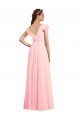 Chiffon A-Line Long Cap Sleeves V-Back Bridesmaid Dress / Evening Gowns Barrie