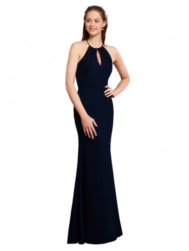 Soft Chiffon Mermaid Long Sleeveless Criss Cross Open Back Bridesmaid Dress Barrie