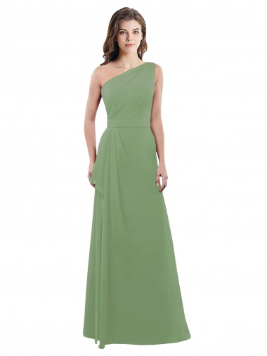 Soft Chiffon Long Sleeveless Side Slit Bridesmaid Dresses Barrie