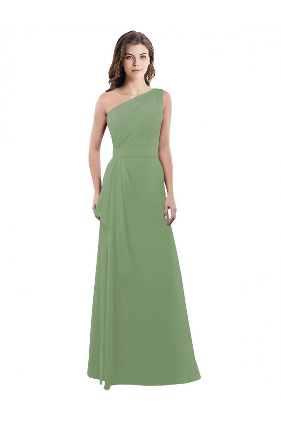 Soft Chiffon Long Sleeveless Side Slit Bridesmaid Dresses Barrie
