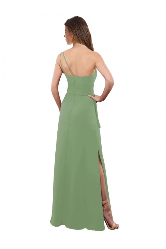 Soft Chiffon Long Sleeveless Side Slit Bridesmaid Dresses Barrie