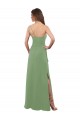 Soft Chiffon Long Sleeveless Side Slit Bridesmaid Dresses Barrie