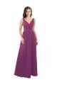 Soft Chiffon A-Line Long Sleeveless Wild Berry V-Back Bridesmaid Dress Barrie