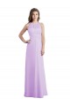 Soft Chiffon A-Line Long Sleeveless Keyhole Back Lilac Bridesmaid Dresses Barrie