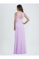 Soft Chiffon A-Line Long Sleeveless Keyhole Back Lilac Bridesmaid Dresses Barrie