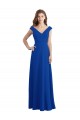Chiffon A-Line Long Sleeveless Royal Blue Bridesmaid Gowns / Evening Gowns Barrie