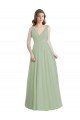 Soft Chiffon A-Line Long Sleeveless V-Back Formal Dress / Bridesmaid Dress Barrie
