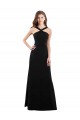 Soft Chiffon A-Line Long Sleeveless Black Open Back Bridesmaid Dress Barrie