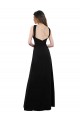 Soft Chiffon A-Line Long Sleeveless Black Open Back Bridesmaid Dress Barrie