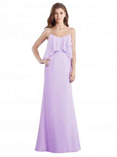 Chiffon Long Sleeveless Low Back Bridesmaid Dress / Evening Dress Barrie